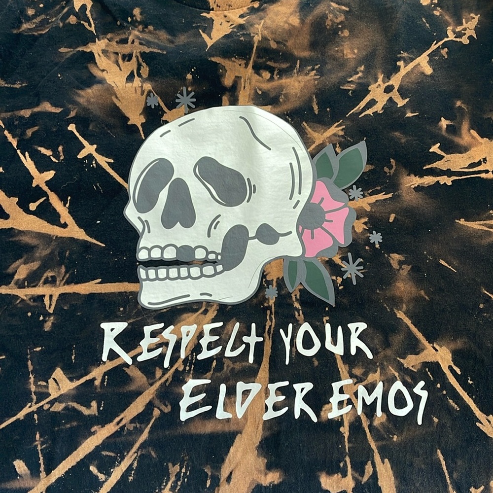 Bleach dyed elder emo shirt